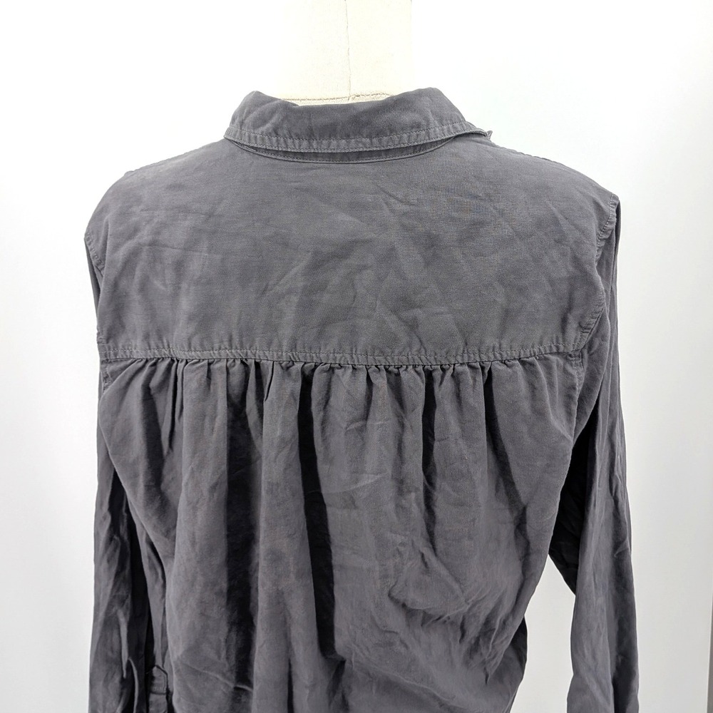 Lyocell Utility Popover Shirt Gray Casual XS Universal Thread Oversized - Picture 7 of 7